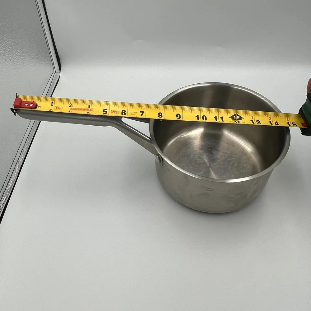 Ninja Cookware Set Unisex 8in 10in Silver Very Good Stainless Steel Saucepan Pan